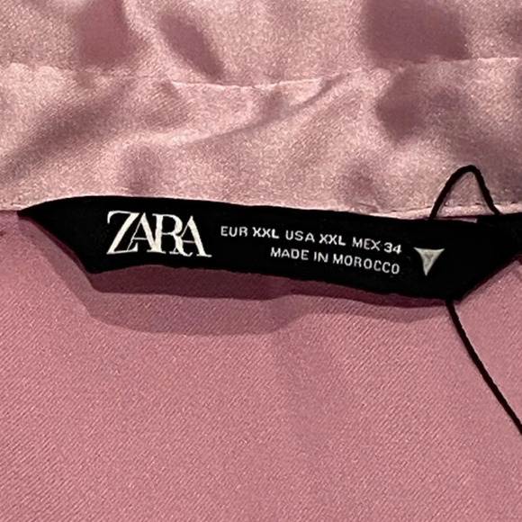 New! ZARA Satin Wrap Dress Blush Pink nwt 16639 - Picture 11 of 15